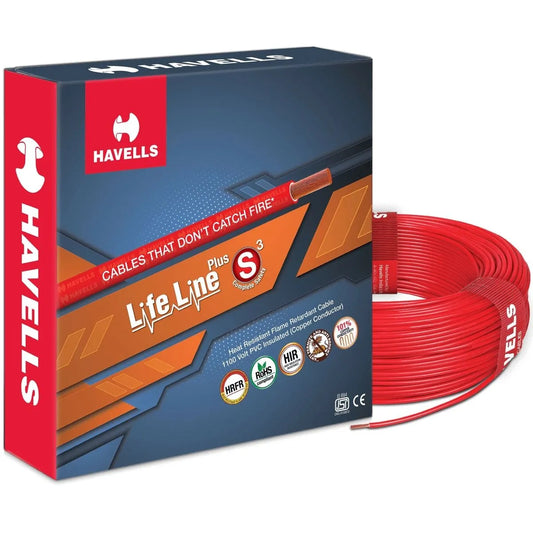 (1.5 sq. mm) Life Line Plus S3 HRFR Cables 1.5 sq. mm Heat Resistant Flame Retardant 90 m, (red)