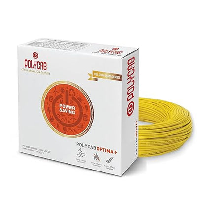 Polycab Optima Plus 1 sq/mm Yellow 90 m Wire  (Yellow)