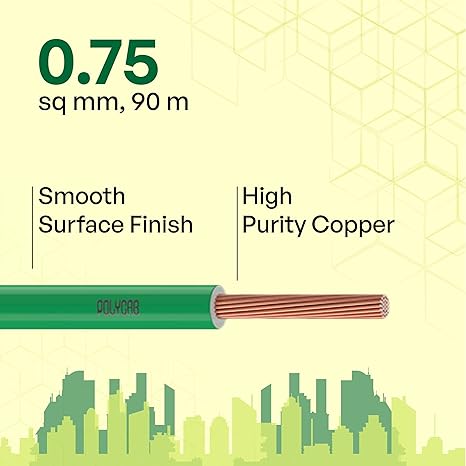 Polycab Optima Plus 0.75 SQ-MM, 90 Meters PVC Insulated Copper Wire Single Core Flexible House Cable  (green)