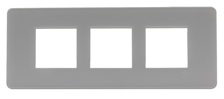 L&T/LK Engem White 6 Module Cover Plate with Grid Frame