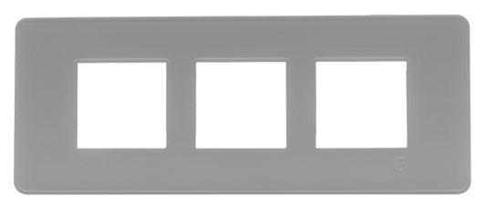 L&T/LK Engem White 6 Module Cover Plate with Grid Frame