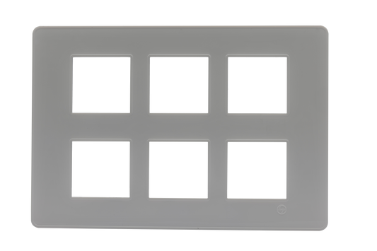 L&T/LK Engem White 12 Module Cover Plate with Grid Frame