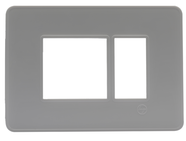 L&T/LK Engem White 3 Module Cover Plate with Grid