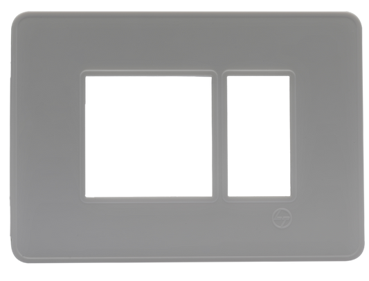 L&T/LK Engem White 3 Module Cover Plate with Grid