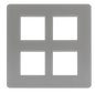 L&T/LK Engem White 8 Module Square Cover Plate with Grid Frame