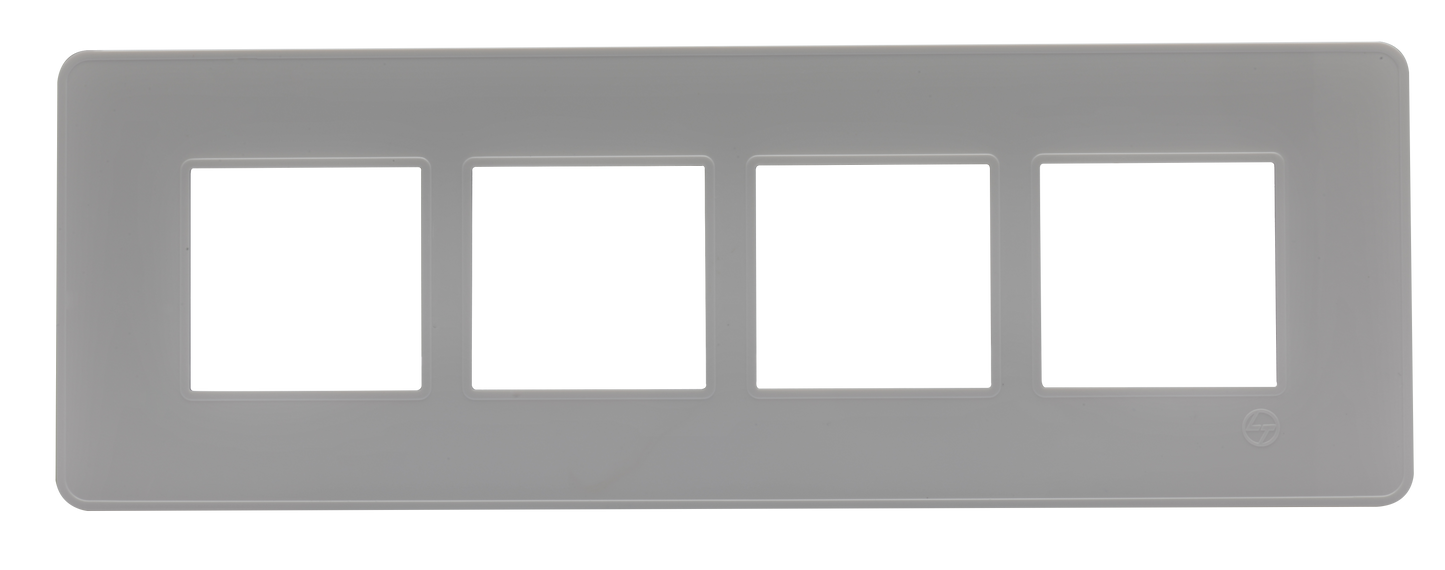 L&T/LK Engem White 8 Module Horizontal Cover Plate with Grid Frame