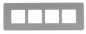 L&T/LK Engem White 8 Module Horizontal Cover Plate with Grid Frame