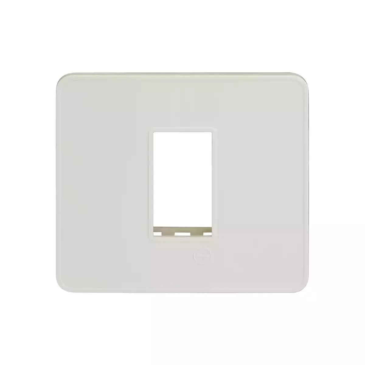 L&T/LK Engem White 1 Module Cover Plate with Grid Frame