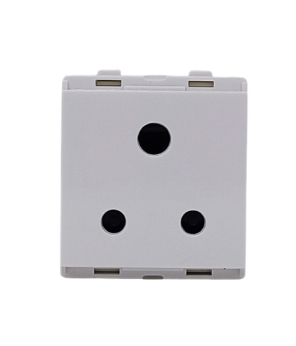 LK Engem White 6Amp 3 Pin Socket  2 Module with ISI