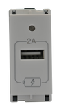 L&T/LK Engem White USB Charger 2A 1module