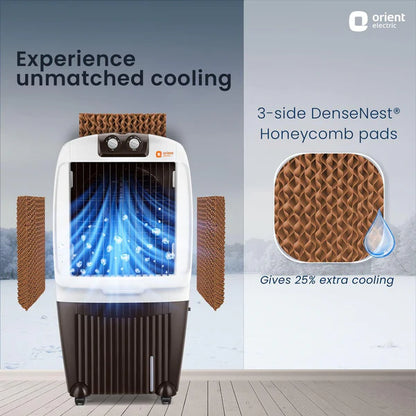 Orient Ocean Air Desert Cooler with Honeycomb Pads 70L